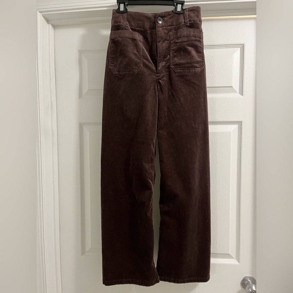 Colette Corduroy Pants by Maeve in chocolate brown